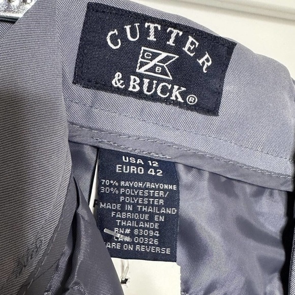 NWT Cutter & Buck Twill Microfiber Pleated Pants High Rise Women's Gray Size 12 - Picture 4 of 5